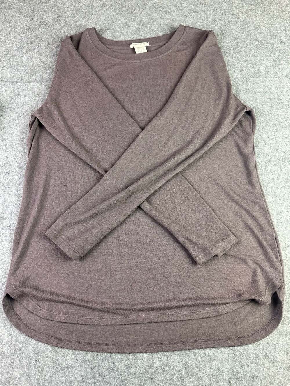matty m Long Sleeve Crew Neck Thermal Knit Top Brown Size L - Picture 4 of 4